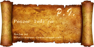 Peszer Ivána névjegykártya
